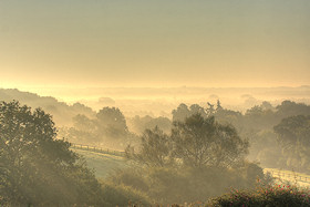 October sunrise over the valley